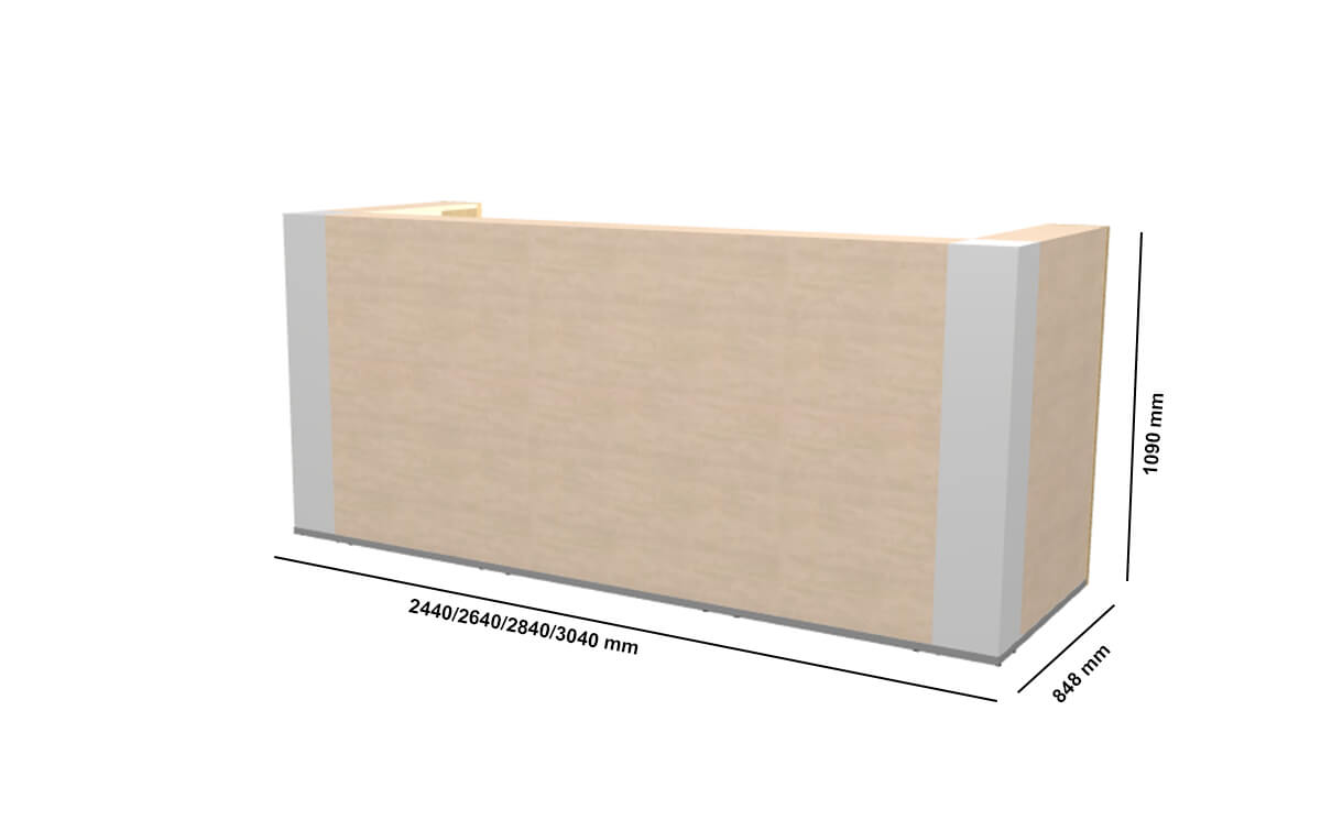 Andreas 5 – Reception Desk With Gloss White Corners