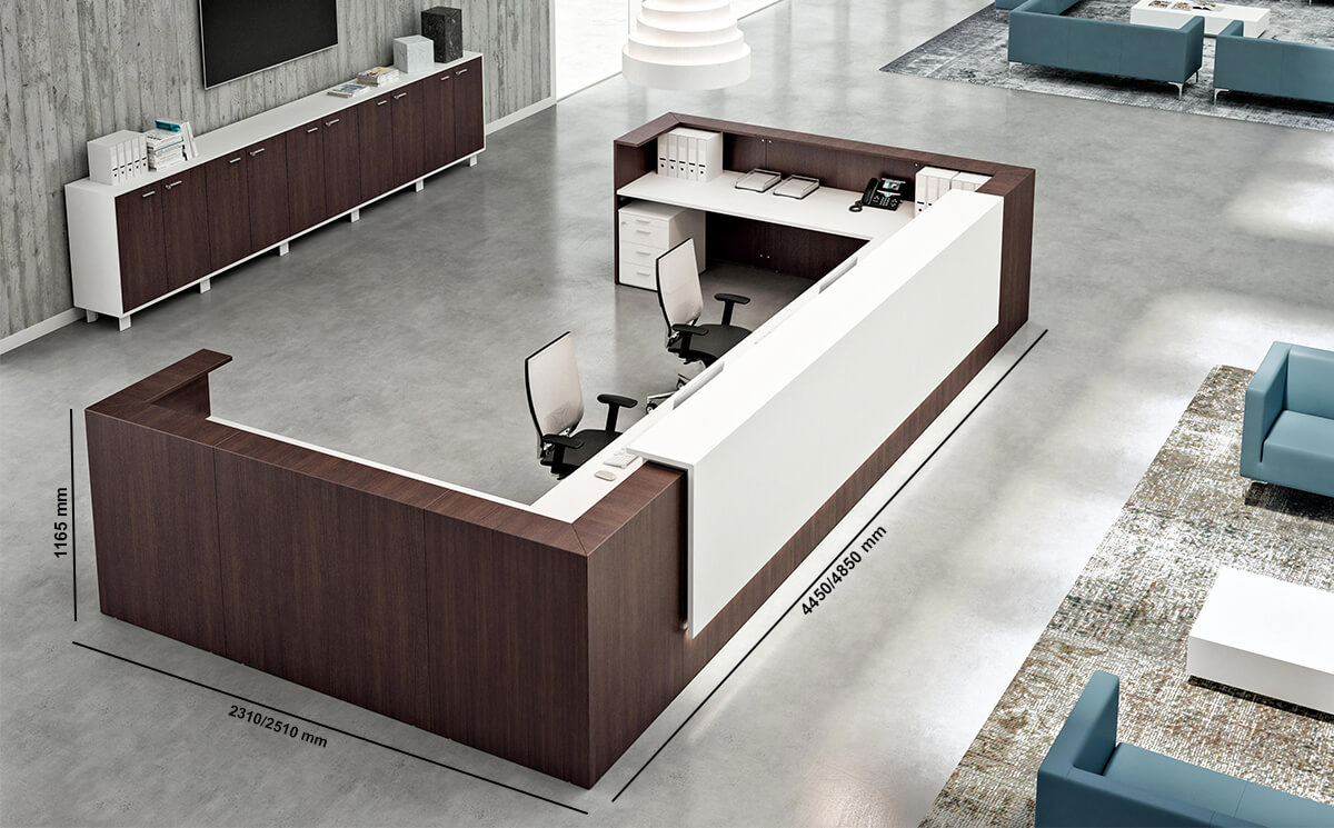 Boone – U Shaped Modular Reception Desk Size Img