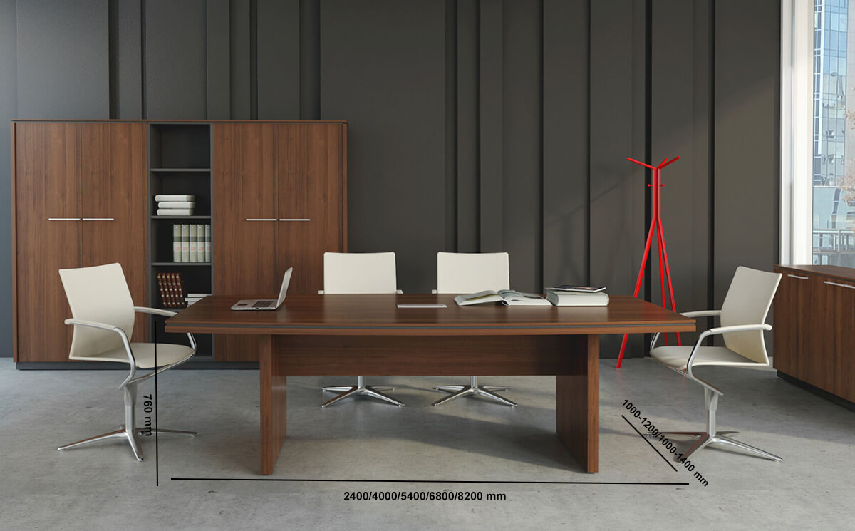 Chalk – Barrel Shaped Boardroom Table Size Img