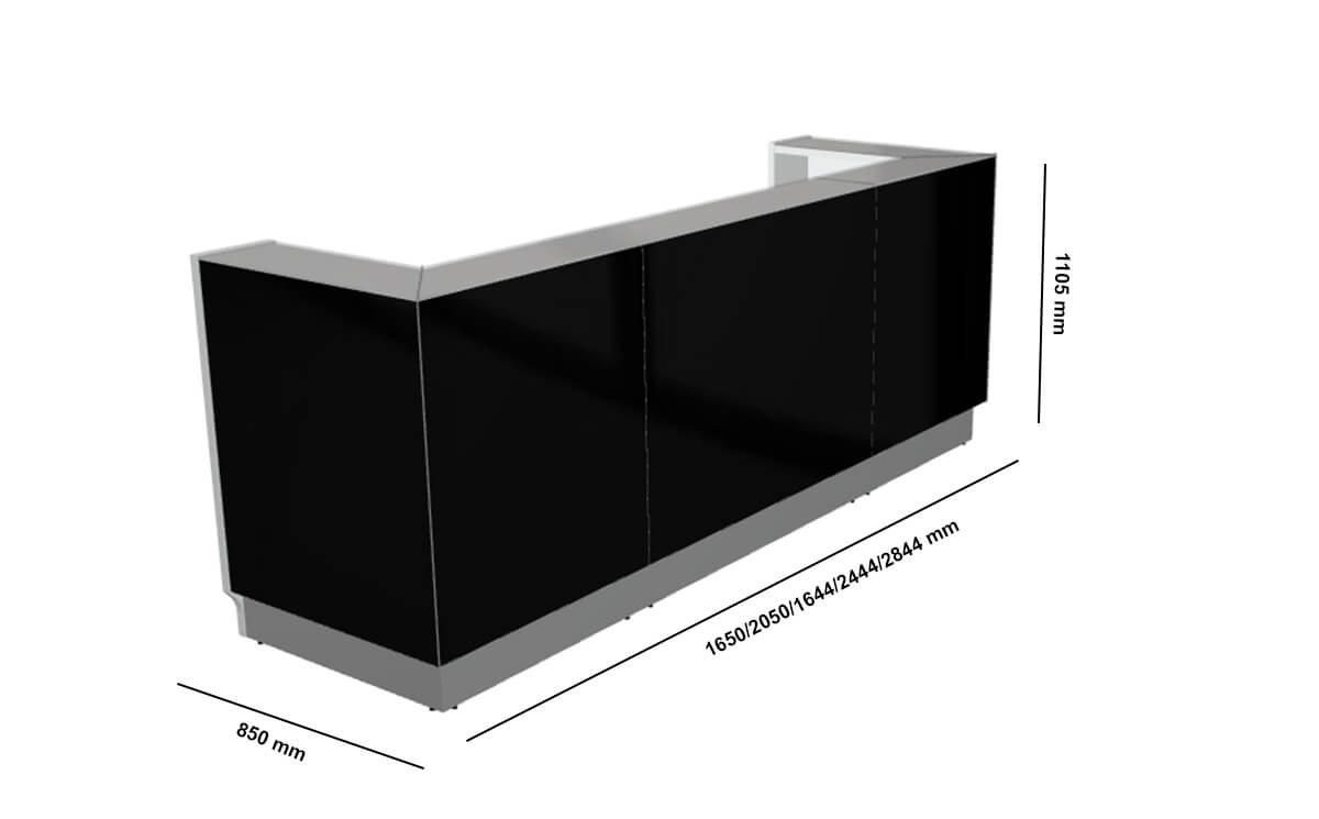 Finley 3 – Reception Desk With Glass Top And Sides Size Img