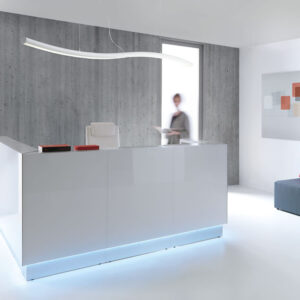 Finley 3 – Reception Desk with Glass Top and Sides