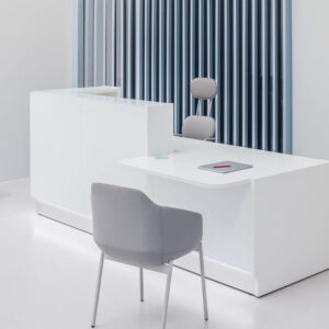 Finley – Silver Reception Desk With Wheelchair Access