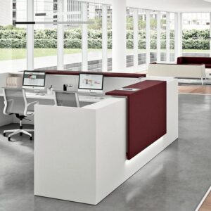 Boone – L-Shaped Reception Desk in White