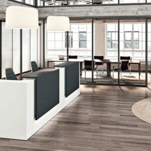 Mia 2 – Large Modular Reception Desk in White