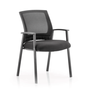 Metro Visitor Chair Black Fabric Black Mesh Back Black