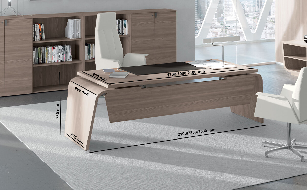 Oxford 3 – Wood Finish Executive Desk With Optional Return And Leather Pad Update Size