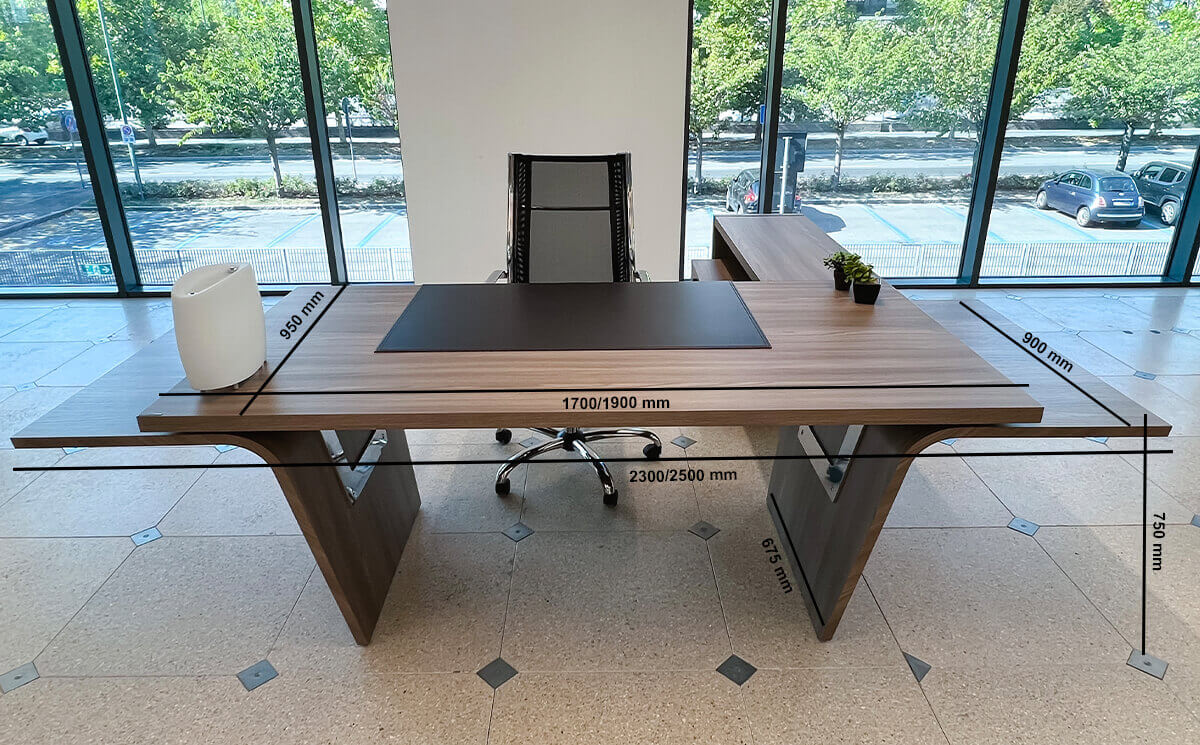 Oxford 4 – Wood Finish L Shaped Executive Desk With Optional Return Update Size