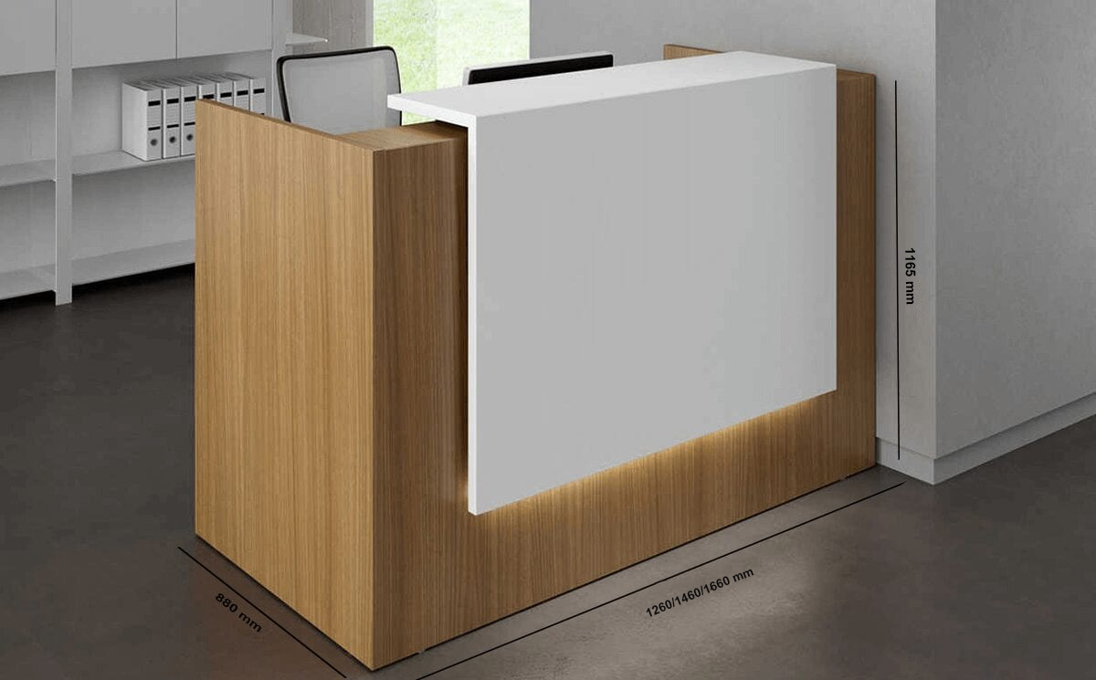 Roman 1 – Straight Reception Desk In White Size Img