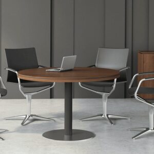 Hamburg – Round Meeting Table with Grey Column