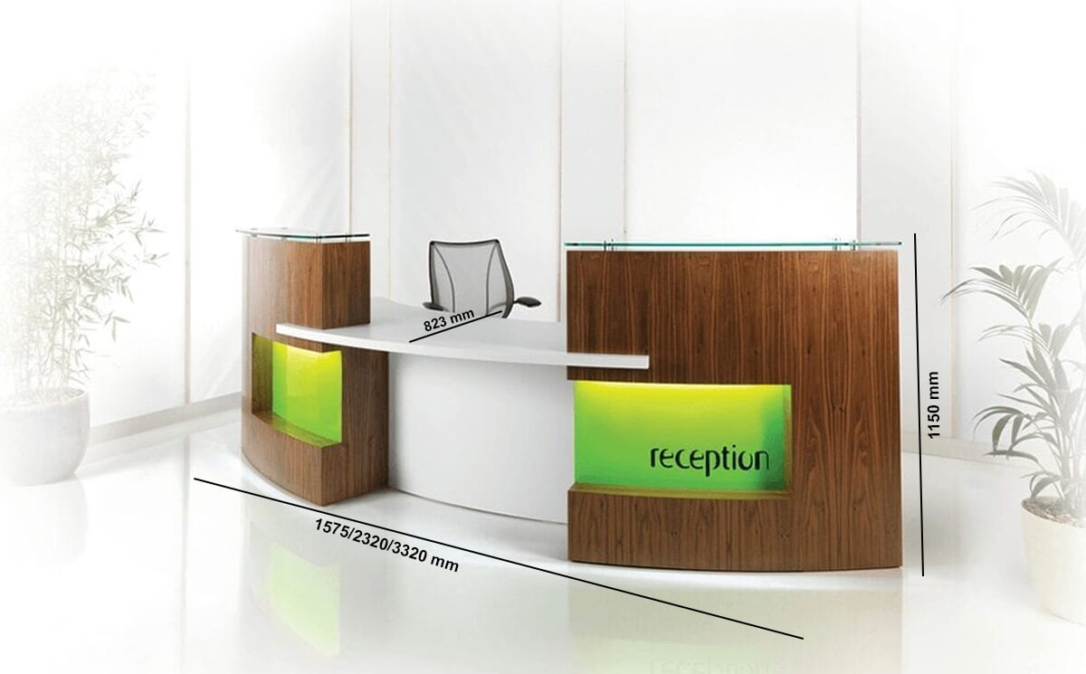 Safa 2 – Reception Desk In Brown Orleans Oak Size Img