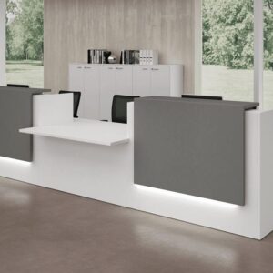Nero 3 – Straight Reception Desk with Middle Low Counter