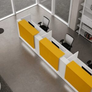 Roman – White Reception Desk with Three Counters