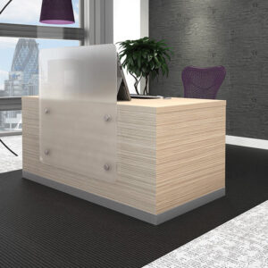 Wiley 1 – Sand Lyon Ash Reception Desk With Upstand