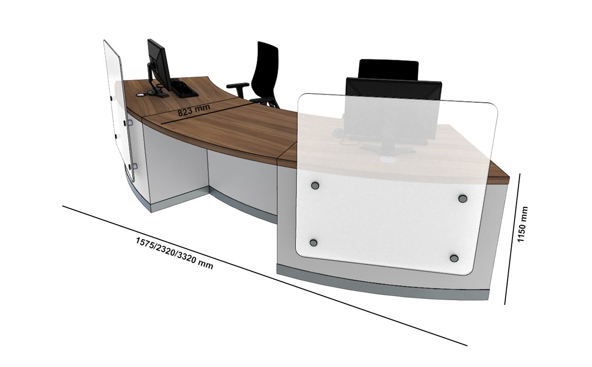 Wiley 2 – Curved Reception Desk With Upstand In Multiple Colours Size Img