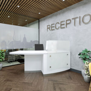 Wiley 2 – Reception Desk With Upstand In Multiple Colours