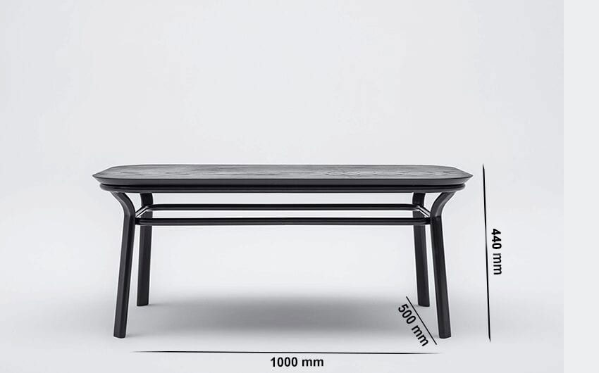 Apollo – Rectangle Wood Finish Coffee Table With Metal Frame