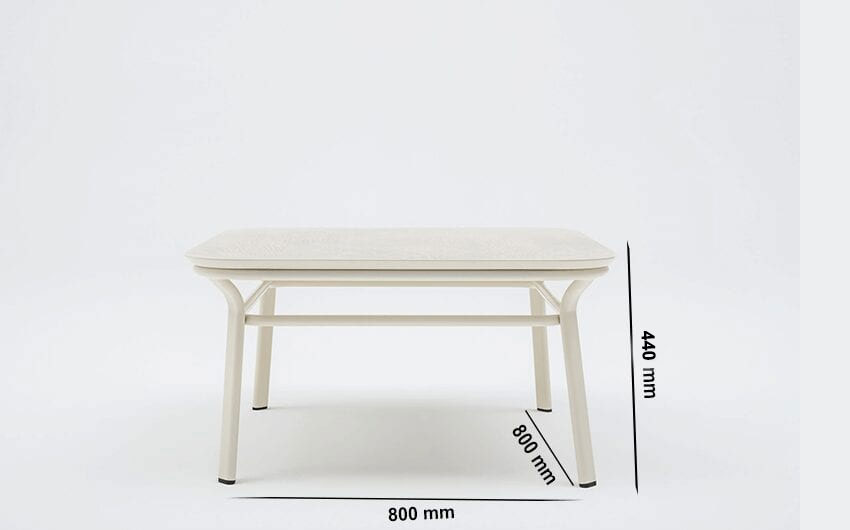 Apollo – Square Wood Finish Table With Metal Frame