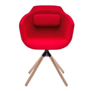 Monroe – Multicolour Armchair with Wooden Trestle Base