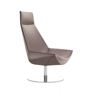 Duo – High Back Leather Chair with Headrest and Stainless-Steel Base