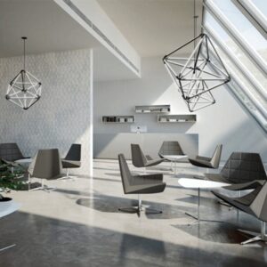 Duo – Low Back Armchair with Squared Stitching