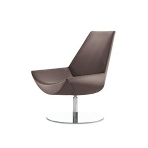 Duo – High Back Leather Chair with Stainless-Steel Base