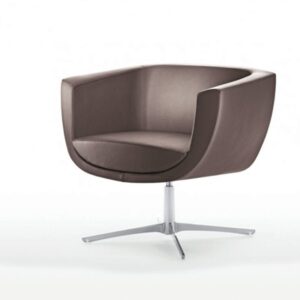 Harlow – Low Armchair with Metal Swivel Base