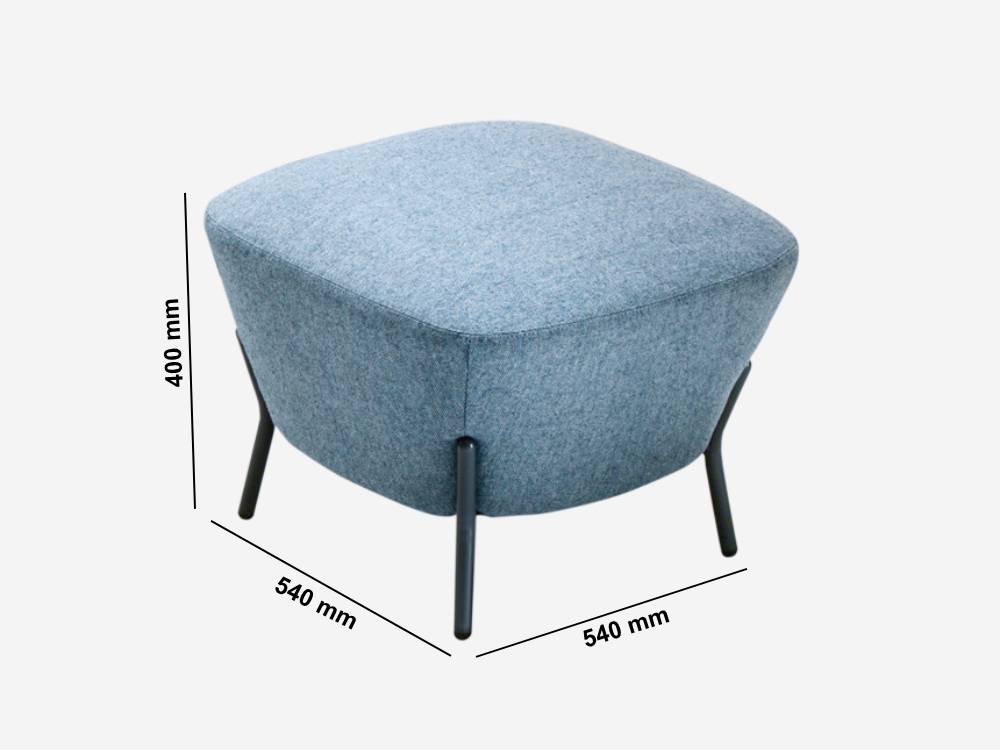 Santos – Fabric Leather Stool With Metal Legs In Multicolour Size