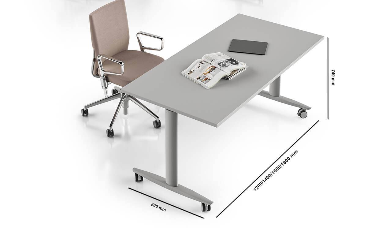 Piega – T Flex Foldable Stackable Office Desk Size Img