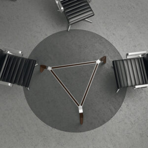 Rail Glass Round Meeting Table Mainimg