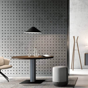 Yabel 2 – Wood Veneer Round And Square Shape Meeting Tables With Square Base Main