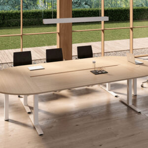 Yajushi – Oval Shaped Meeting Table With 2 End Elements