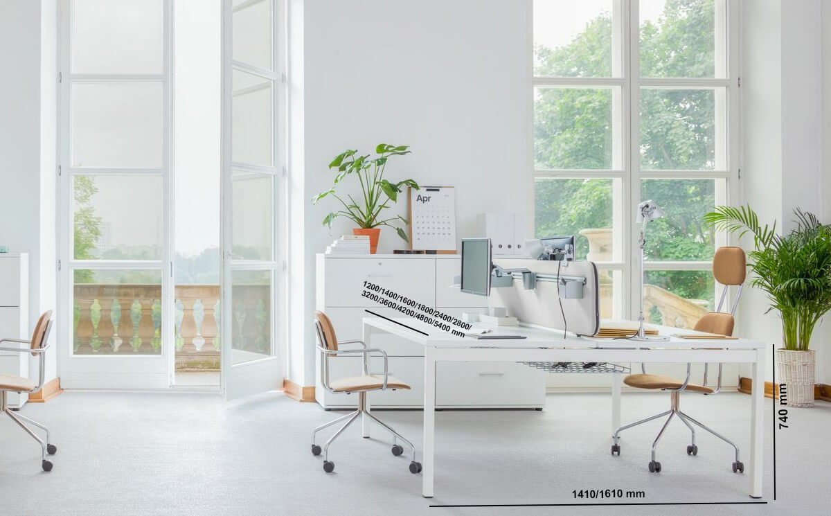 Bloom 1 – Operational Office Desk For 2, 4 And 6 Persons Size Img