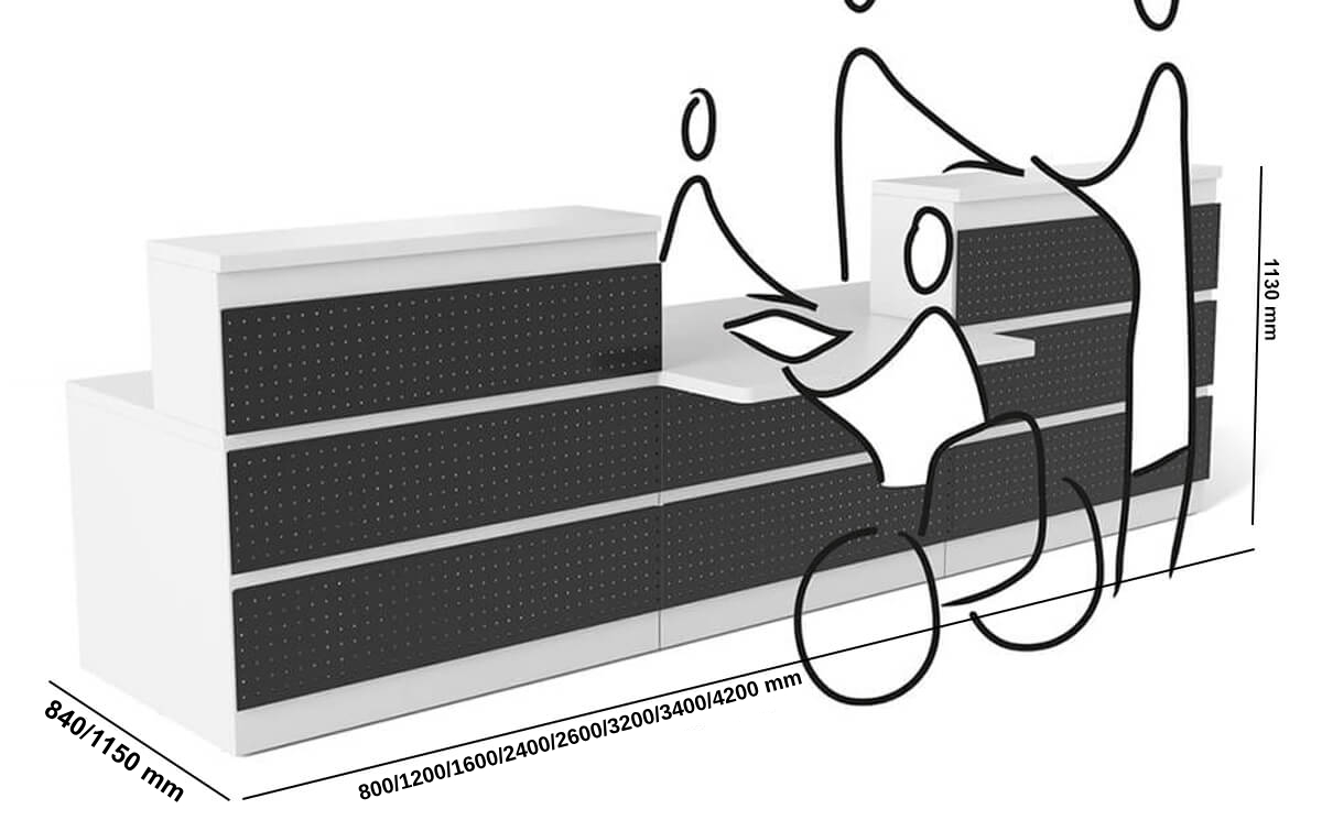 Byanca 1 – Reception Desk With Dda Approved Wheelchair Access Unit Size