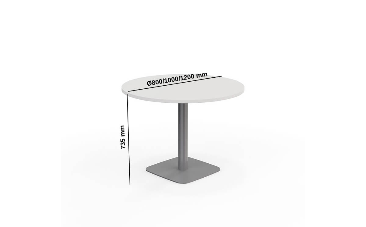 Cosimo 2 – Round & Barrel Shape Table With Central Square Base Size Img