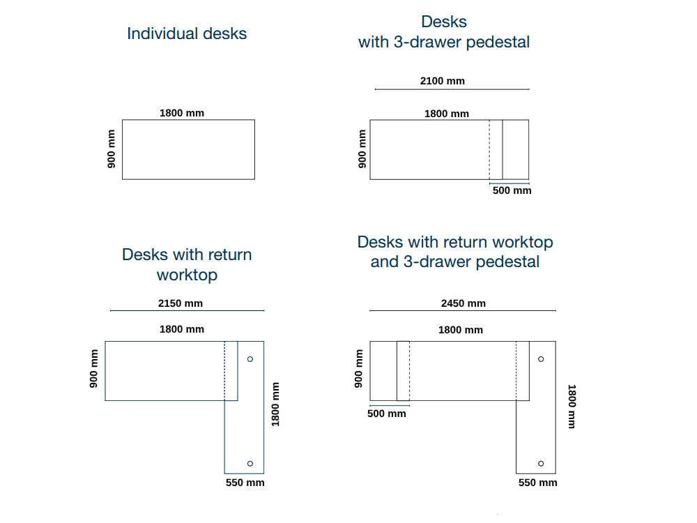 Geno – Rectangular Executive Desk With Panel Legs And Optional Return Supporting Pedestal Size Img