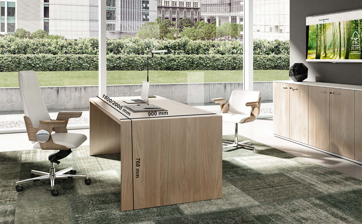 Bruno – Grand Executive Desk With Optional Return Credenza Unit Size