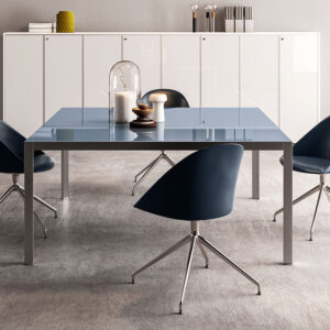 Hype Meeting Table With Lacquered Glass Top