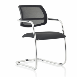 Calix Black Mesh Cantilever Visitor Chair