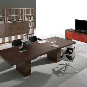 Alcee 4 Rectangular Meeting Room Table In Slab Legs Main Image