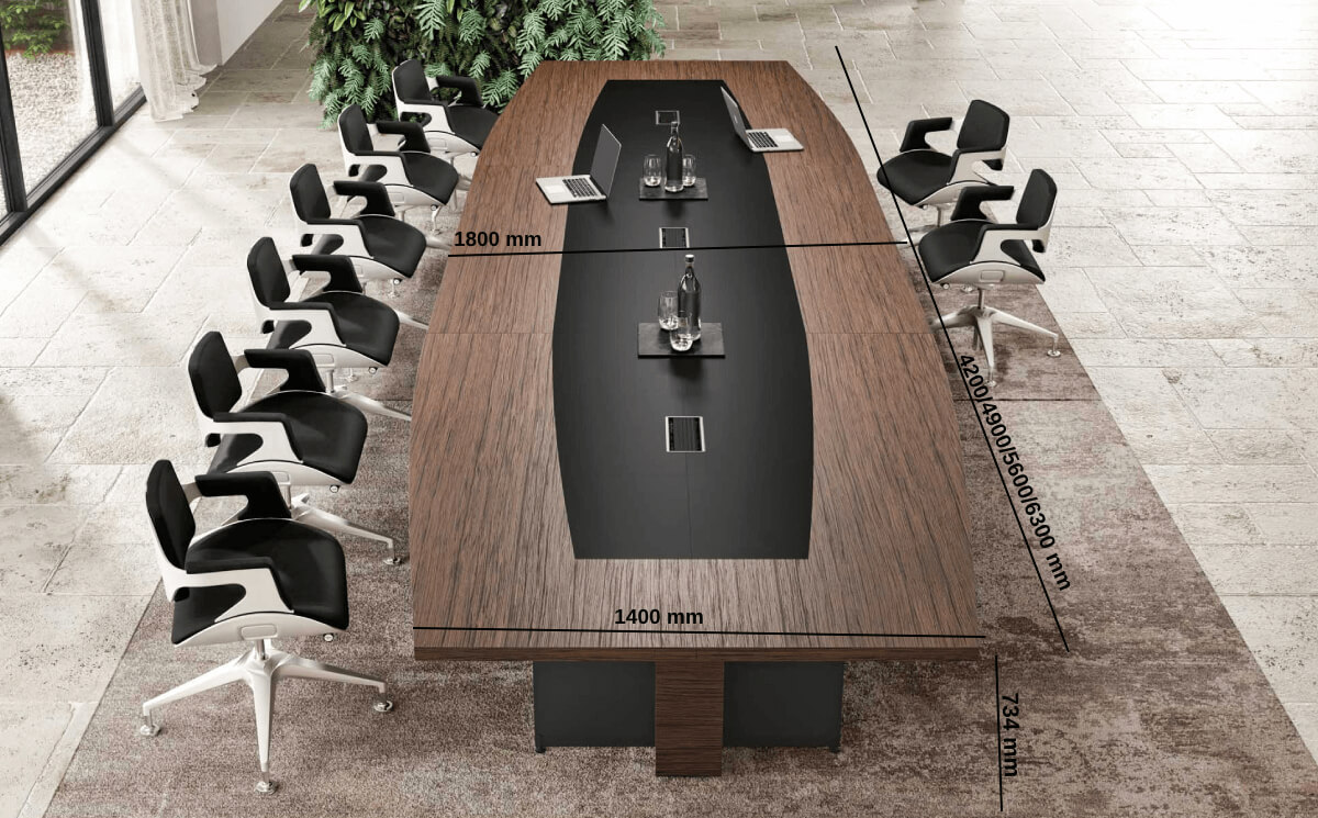 Antioch 2 – Barrel Shaped Meeting Room Table With Modesty Panel Size Img 2