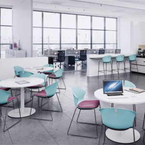 Ibhya – Circular And Square Shaped Meeting Table With Cable Managed Pedestal Base 1