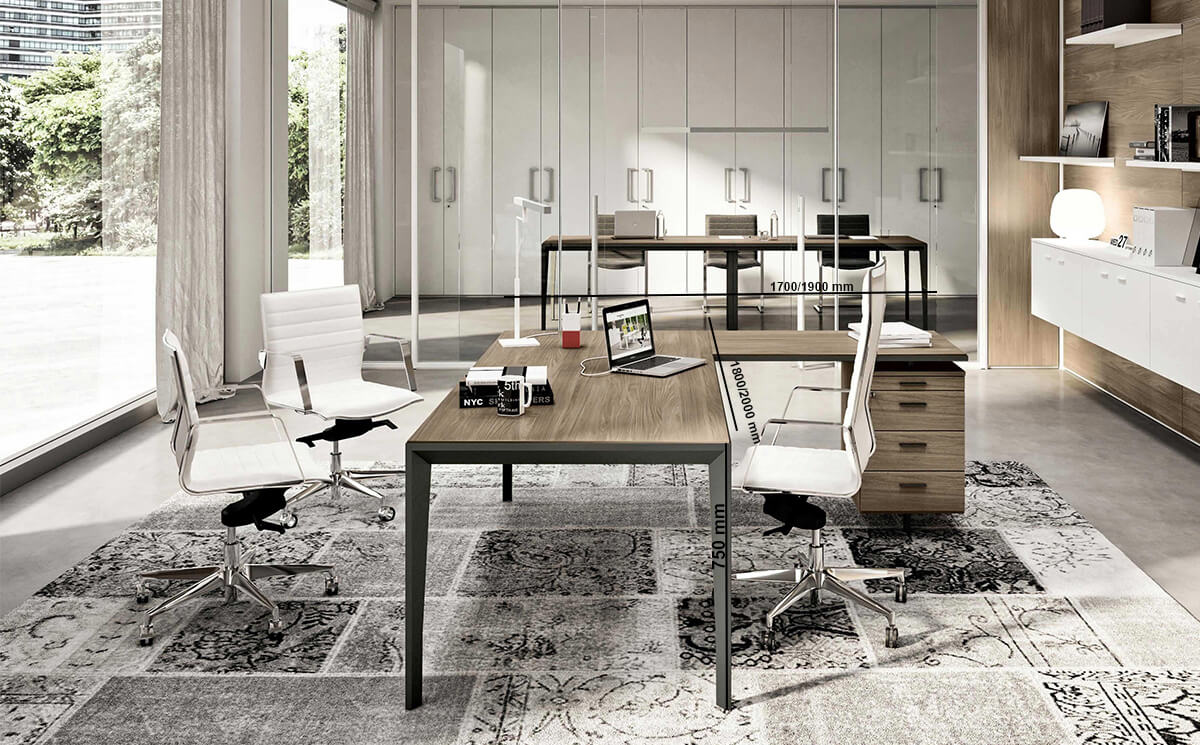 Vannda Operators Desk With Optional Return Pedestal Size Img