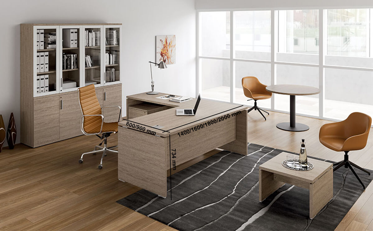 Amo – Slab Legs Executive Desk With Modesty Panel And Optional Return (1)