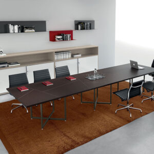 Lucan 6 Rectangular Meeting Room Table With Leather Top Main Image