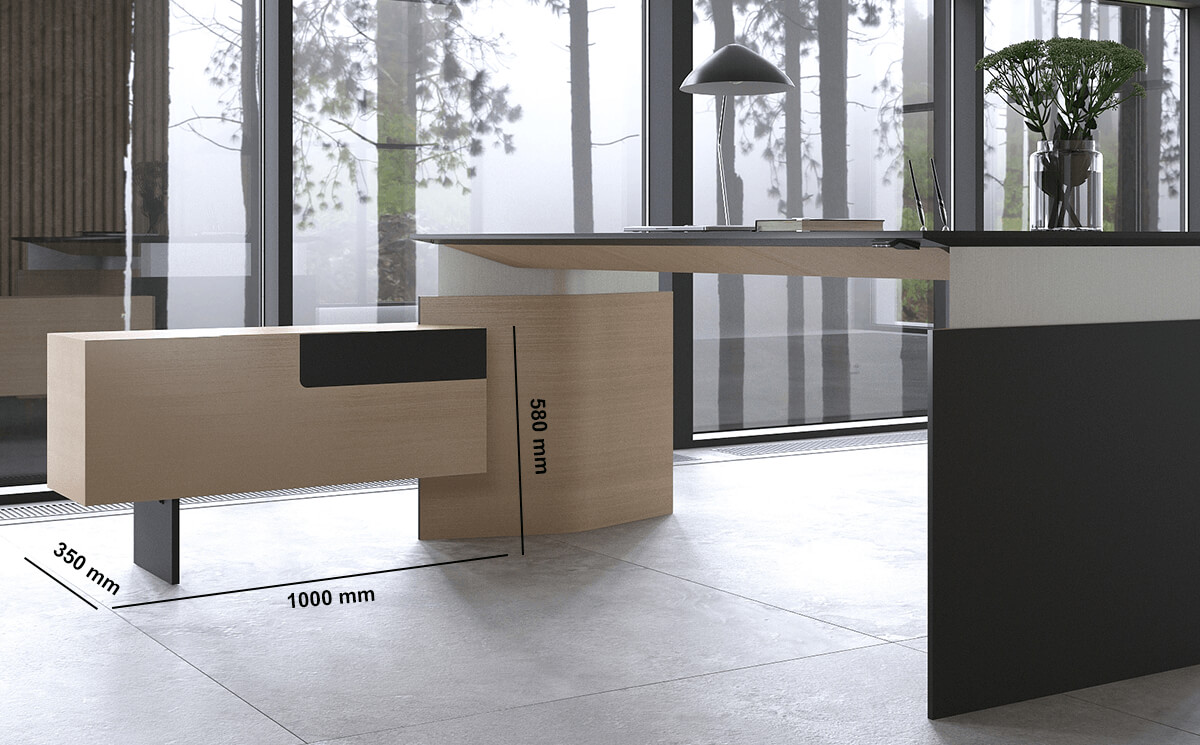 Fabron 1 – Executive Desk With Height Adjustable Panel Legs And Optional Credenza Size