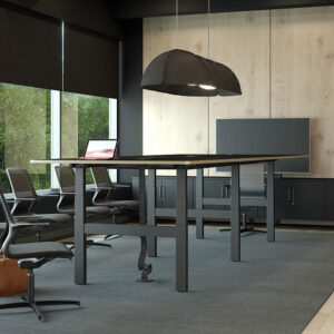 Ekiya Height Adjustable Half Barrel Shaped Meeting Room Table 01 Img