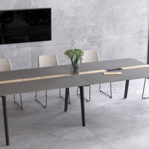 Fahri 2 Meeting Table With Wood Legs 4