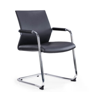 Macawi Black Faux Leather Meeting Chair