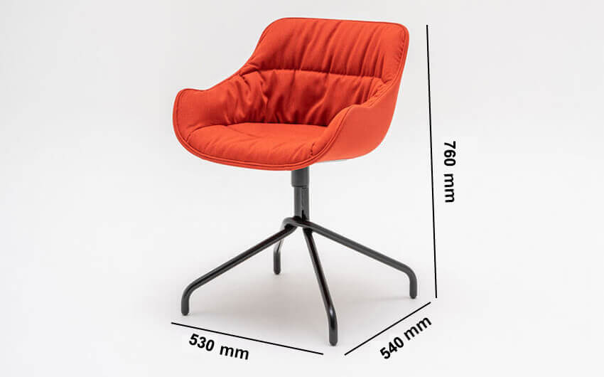 Maanami 1 – 4 Start Base Chair With Draped Cushion And Optional Castors