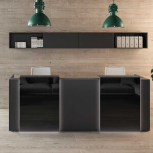 Naara Reception Desk With Optional Ovaerhang Panel 2